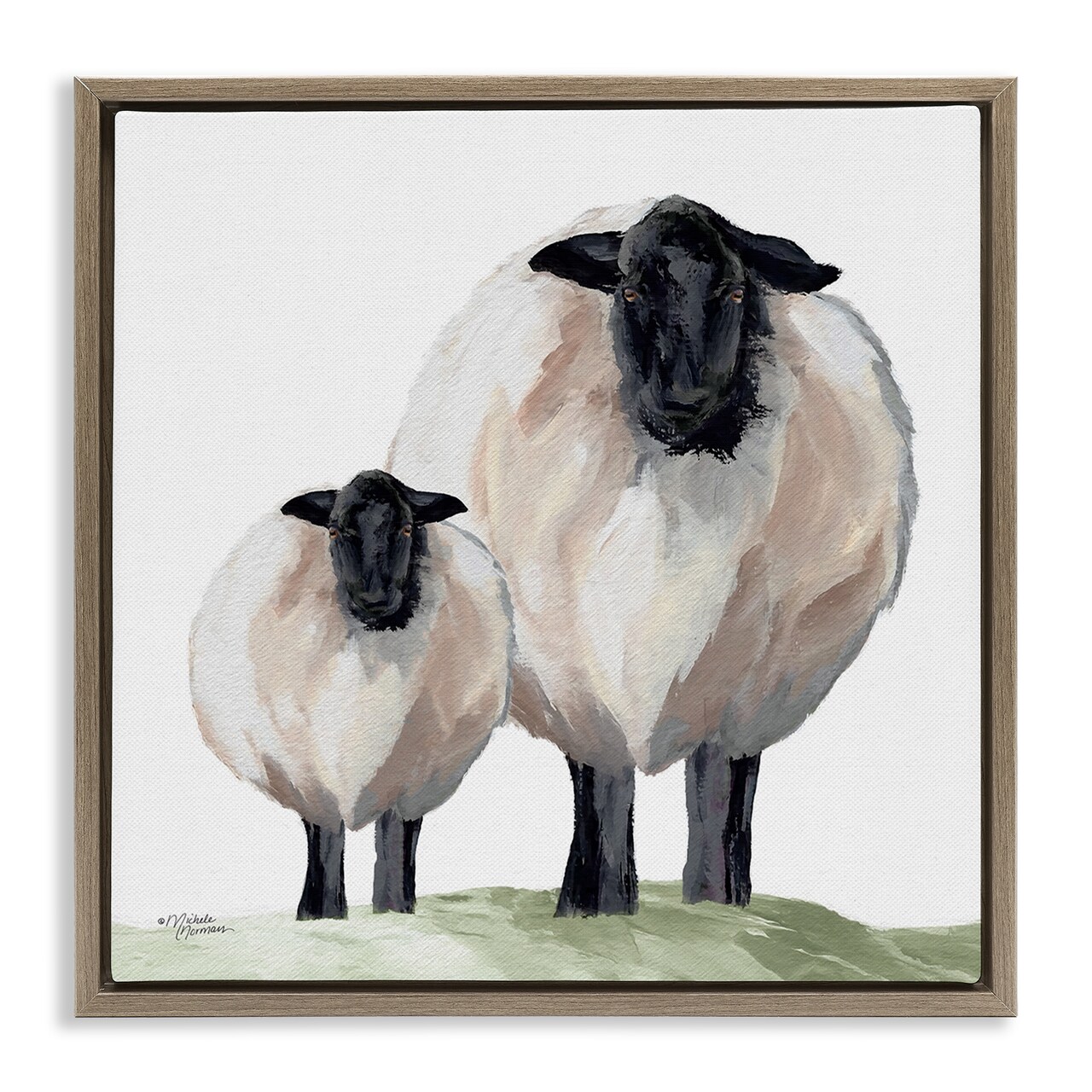 Stupell Industries Sheep And Lamb Portrait Floating Frame, design by Michele Norman